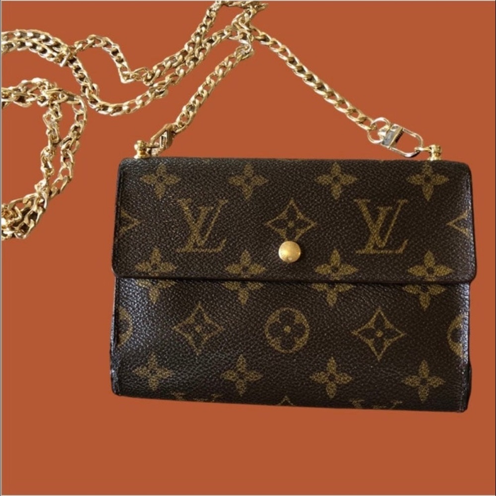 Louis Vuitton wallet converted to a crossbody